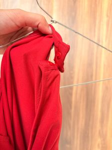 Zara Red Spaghetti Strap Bodysuit
