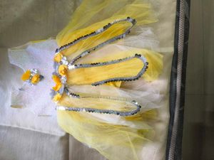 Sparkling Yellow &amp; White Lehenga Choli