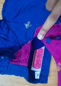 Blue &amp; Purple Embroidered Lehenga Set 2 yrs