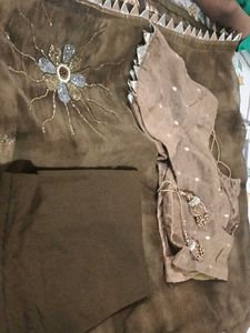 Designer Brown Kurta Set with Embellishments