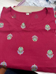 Vibrant Pink Floral Kurti
