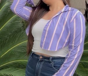 Striped Cropped Shirt