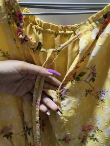 Butter Yellow Floral Mini Dress