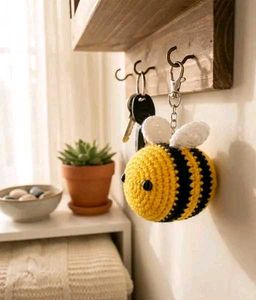 Cute Crochet Bee Keychain