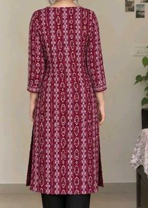 Stylish Maroon Printed Kurta