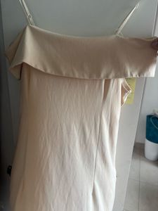 Elegant Off-Shoulder Cream Dress