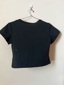 Black Butterfly Graphic Crop Top