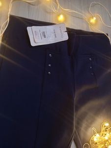 Navy Blue Studded Leggings
