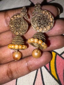 Peacock Design Jhumka Earrings