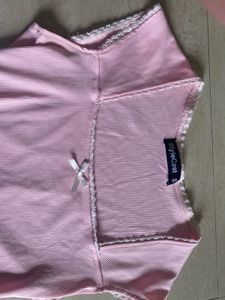 Cute Pink Ribbed Top with Bow
