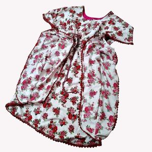 Vintage Rose Print Kaftan Dress