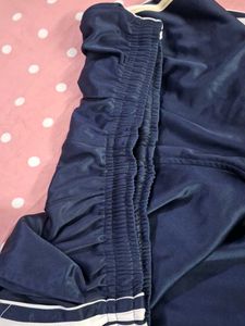 Navy Track Pants with White Stripe