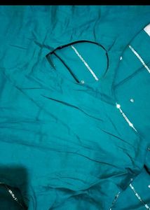 Teal Embroidered Kurta Set with Dupatta