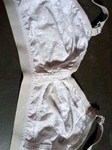 White Embroidered Bra
