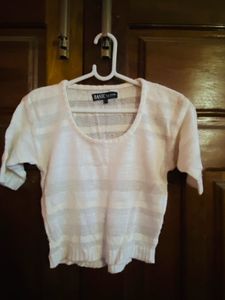 Sheer Striped Knit Top