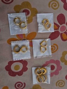 Gold Hoop Earrings Set of 6