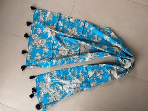 Vibrant Blue Floral scarf and Kota doria Dupatta
