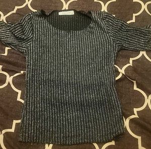 Sparkly Ribbed Long Sleeve Top
