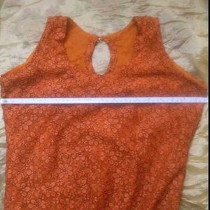 Orange Lace Kurta with attached inner