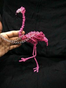 Unique Flamingo wire Figurine handmade