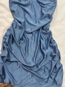 Blue Ruched Bodycon Mini Dress