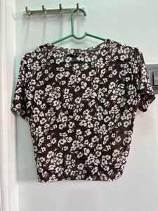 Floral Mesh Sheer Top