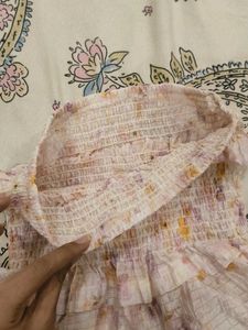 Boho Floral Smocked Ruffle Tube Top