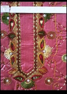 Bhagalpur silk  Pink Embroidered Kurta Set
