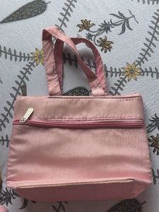 Pink Embroidered Clutch Bag