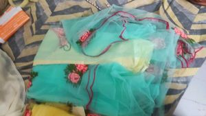 Beautiful Embroidered Teal Saree