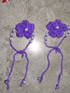 Handmade Crocheted Flower Anklet