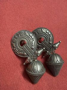 Ethnic Oxidized Silver Earrings