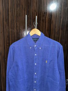 Ralph Lauren Men's Blue Button-Up Shirt