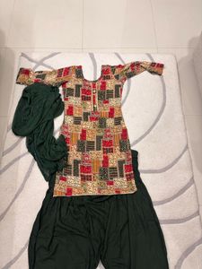 Designer Patchwork Kurta with Dhoti Pants
