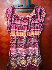 Boho Print Elasticated Waist Top
