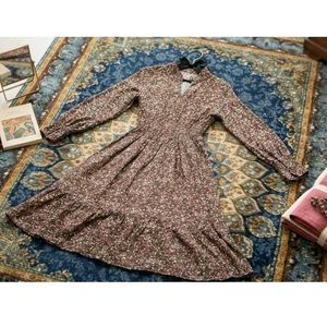 Vintage Floral Print Dress