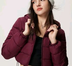 Burgundy Puffer Jacket