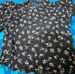 Floral Print Mock Neck Top