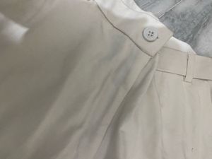 Cream Wide-Leg Trousers