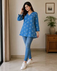 Blue Printed Kurta