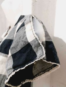 Cute Black &amp; White Checkered Tunic Top