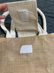 Set of 3 Jute Tote Bags +1 pouch