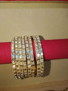 Set of Sparkling Golden Bangles