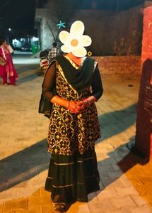Green colour heavy sharara suit with dupatta