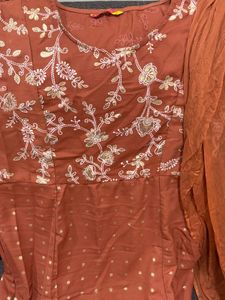 Elegant Embroidered Ethnic Gown with duppata