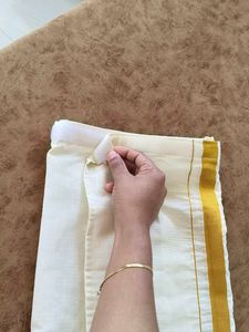 Elegant Cream Saree with Gold Border