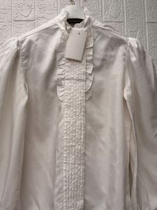 new with tag Elegant Ruffle Neck Blouse