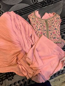 Pink Embroidered Kurti Sets