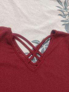 Maroon Oversized Top