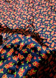 #Navy Blue Floral Print lhnga